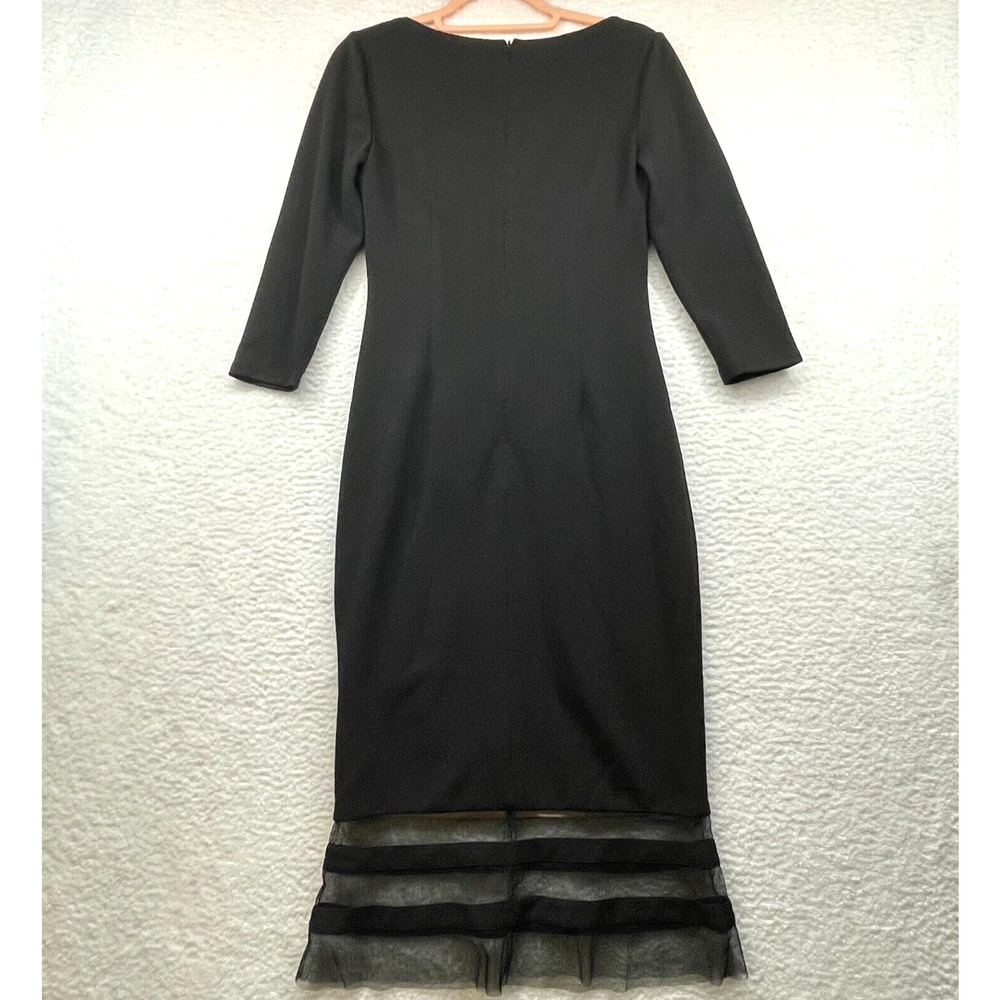 JS Collections Dress Women 0 Black Ottoman Mermaid Tea Length Curve Mesh 866232W - Picture 2 of 11